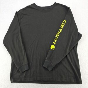 Carhartt Mens Long Sleeve T Shirt Loose Fit 2XL Dark Gray Cotton